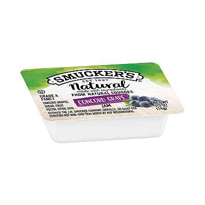 Smucker's Smuckers 1/2 Ounce Natural Jam, 0.5 oz Container, Concord Grape, 200/Carton (SMU8202)