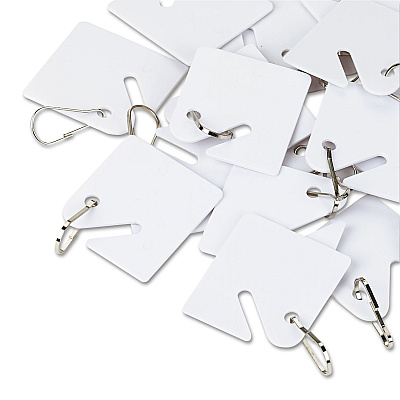 SecurIT Replacement Slotted Key Cabinet Tags, 1.63 x 1.5, White, 20/Pack (ICX94190027)