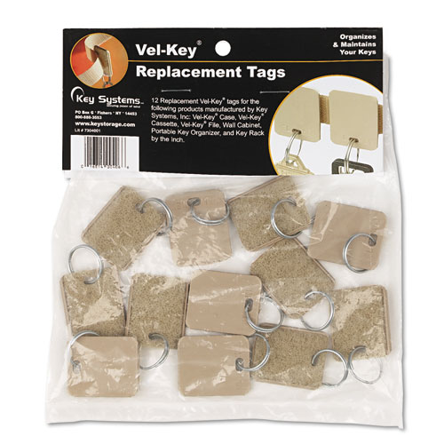 Extra Blank Hook and Loop Tags, Security-Backed, 1 1/8 x 1, Beige, 12/Pack (94190029)