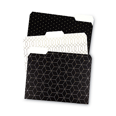 U Brands Fashion File Folders, 1/3-Cut Tabs: Assorted, Letter Size, Assorted Colors, 24/Box (UBR4150U0112)