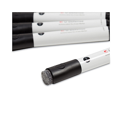U Brands U-Defense Antimicrobial Dry-Erase Markers, Broad Chisel Tip, Black, 12/Pack (UBR3284U0012)