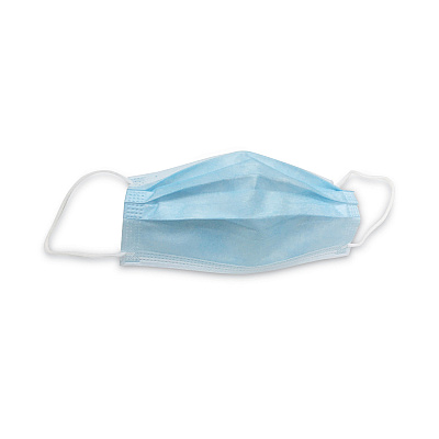 GN1 Three-Ply General Use Face Mask, Blue/White, 2,500/Carton (TEHMS2500)