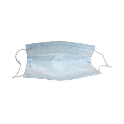 GN1 Three-Ply General Use Face Mask, Blue/White, 2,500/Carton (TEHMS2500)