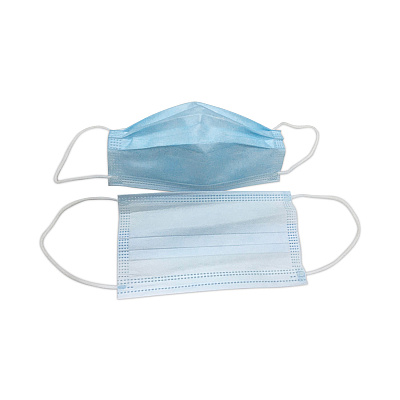 GN1 Three-Ply General Use Face Mask, Blue/White, 2,500/Carton (TEHMS2500)