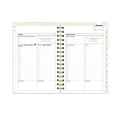 Blue Sky Day Designer Navy Stripe Daily/Monthly Planner, Horizontal Stripe Artwork, 8 x 5, Navy/White Cover, 12-Month (Jan-Dec): 2026 (103623)