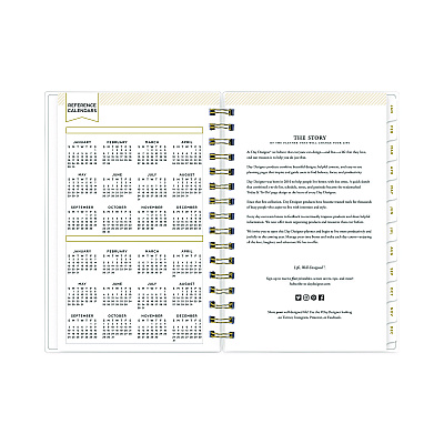 Blue Sky Day Designer Navy Stripe Daily/Monthly Planner, Horizontal Stripe Artwork, 8 x 5, Navy/White Cover, 12-Month (Jan-Dec): 2026 (103623)