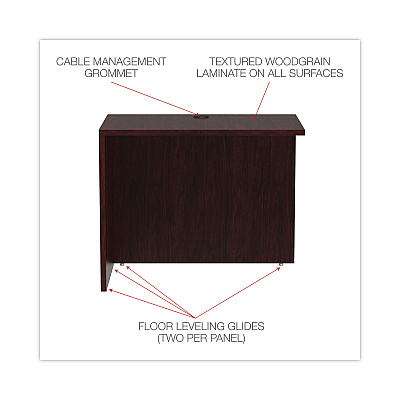 Alera Valencia Series Reversible Return/Bridge Shell, 35w x 23.63d x 29.5h, Mahogany (ALEVA353624MY)