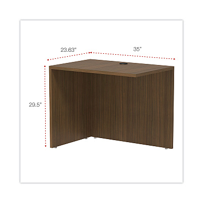 Alera Valencia Series Reversible Return/Bridge Shell, 35w x 23.63d x 29.5h, Modern Walnut (ALEVA353624WA)