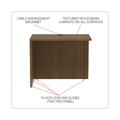 Alera Valencia Series Reversible Return/Bridge Shell, 35w x 23.63d x 29.5h, Modern Walnut (ALEVA353624WA)