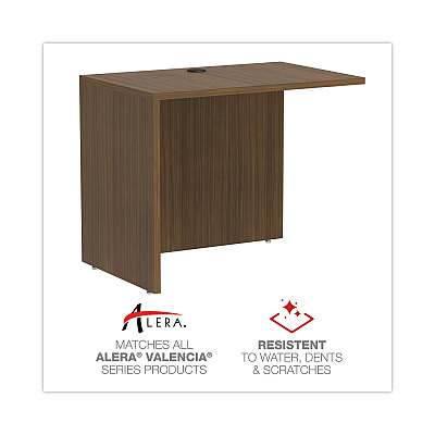 Alera Valencia Series Reversible Return/Bridge Shell, 35w x 23.63d x 29.5h, Modern Walnut (ALEVA353624WA)
