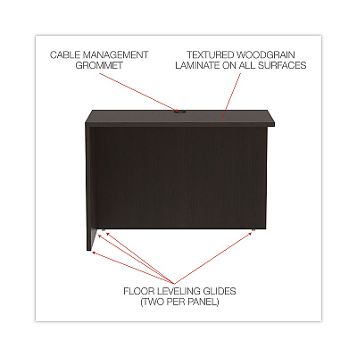 Alera Valencia Series Reversible Return/Bridge Shell, 42w x 23.63d x 29.5, Espresso (ALEVA354224ES)