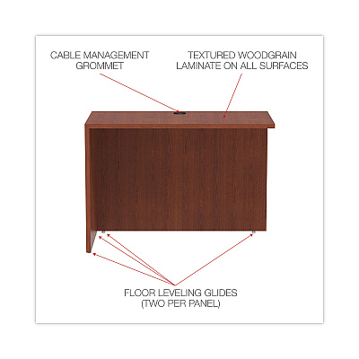 Alera Valencia Series Reversible Return/Bridge Shell, 42w x 23.63d x 29.5h, Medium Cherry (ALEVA354224MC)