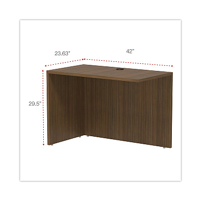 Alera Valencia Series Reversible Return/Bridge Shell, 42w x 23.63d x 29.5h, Modern Walnut (ALEVA354224WA)