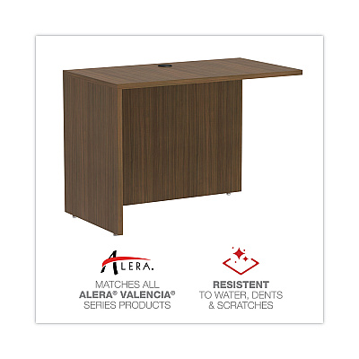 Alera Valencia Series Reversible Return/Bridge Shell, 42w x 23.63d x 29.5h, Modern Walnut (ALEVA354224WA)