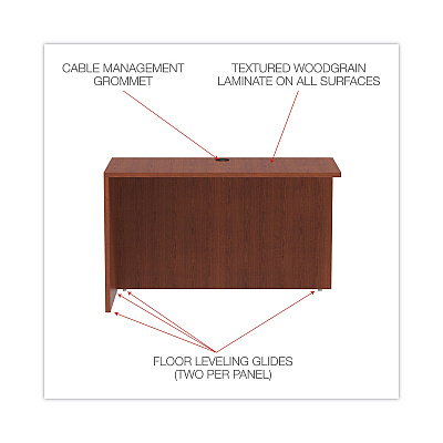 Alera Valencia Series Reversible Return/Bridge Shell, 47.25w x 23.63d x 29.5h, Cherry (ALEVA354824MC)
