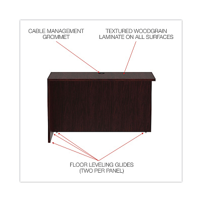 Alera Valencia Series Reversible Return/Bridge Shell, 47.25w x 23.63d x 29.5h, Mahogany (ALEVA354824MY)