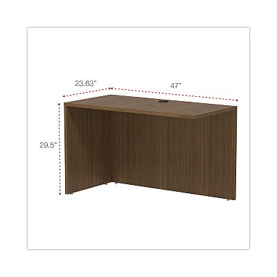 Alera Valencia Series Reversible Return/Bridge Shell, 47.25w x 23.63d x 29.5h, Modern Walnut (ALEVA354824WA)