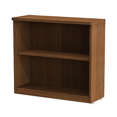 Alera Valencia Series Bookcase,Two-Shelf, 31.75w x 14d x 29.5h, Modern Walnut (ALEVA633032WA)
