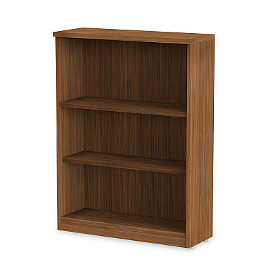 Alera Valencia Series Bookcase, Three-Shelf, 31.75w x 14d x 39.38h, Modern Walnut (ALEVA634432WA)