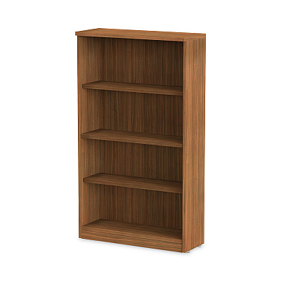 Alera Valencia Series Bookcase, Four-Shelf, 31.75w x 14d x 54.88h, Modern Walnut (ALEVA635632WA)