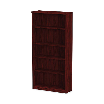 Alera Valencia Series Bookcase, Five-Shelf, 31.75w x 14d x 64.75h, Mahogany (ALEVA636632MY)