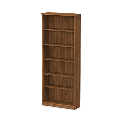 Alera Valencia Series Bookcase, Six-Shelf, 31.75w x 14d x 80.25h, Modern Walnut (ALEVA638232WA)