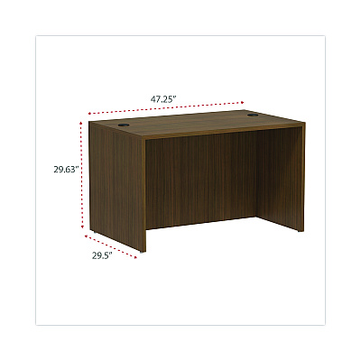 Alera Valencia Series Straight Front Desk Shell, 47.25" x 29.5" x 29.63", Modern Walnut (ALEVA214830WA)
