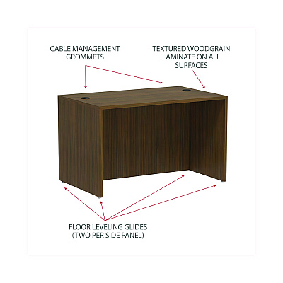 Alera Valencia Series Straight Front Desk Shell, 47.25" x 29.5" x 29.63", Modern Walnut (ALEVA214830WA)