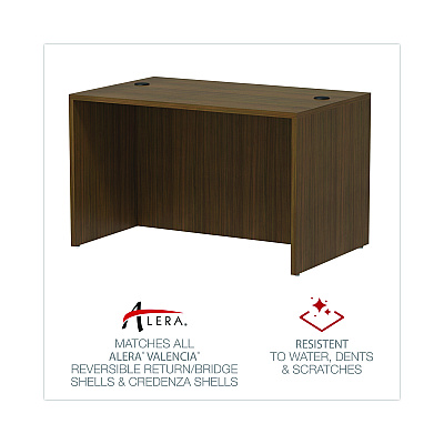 Alera Valencia Series Straight Front Desk Shell, 47.25" x 29.5" x 29.63", Modern Walnut (ALEVA214830WA)