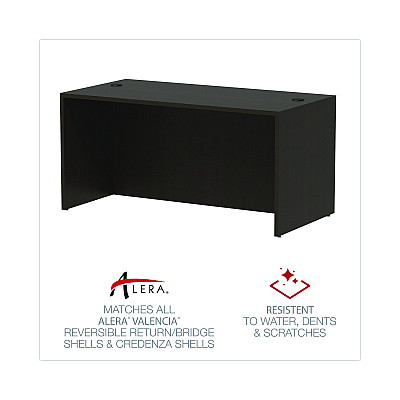 Alera Valencia Series Straight Front Desk Shell, 59.13" x 29.5" x 29.63", Espresso (ALEVA216030ES)