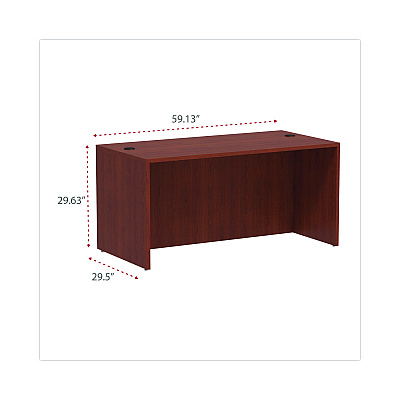 Alera Valencia Series Straight Front Desk Shell, 59.13" x 29.5" x 29.63", Medium Cherry (ALEVA216030MC)