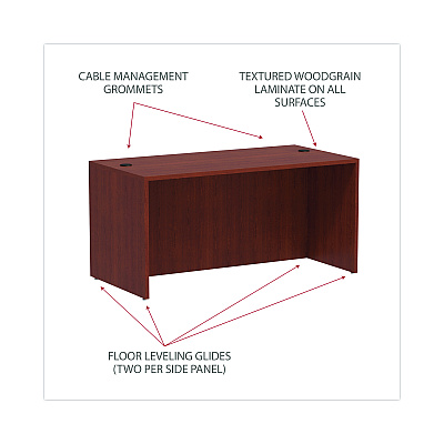 Alera Valencia Series Straight Front Desk Shell, 59.13" x 29.5" x 29.63", Medium Cherry (ALEVA216030MC)