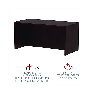Alera Valencia Series Straight Front Desk Shell, 59.13" x 29.5" x 29.63", Mahogany (ALEVA216030MY)