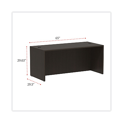 Alera Valencia Series Straight Front Desk Shell, 65" x 29.5" x 29.63", Espresso (ALEVA216630ES)