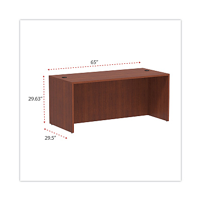 Alera Valencia Series Straight Front Desk Shell, 65" x 29.5" x 29.63", Medium Cherry (ALEVA216630MC)
