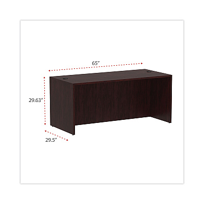 Alera Valencia Series Straight Front Desk Shell, 65" x 29.5" x 29.63", Mahogany (ALEVA216630MY)