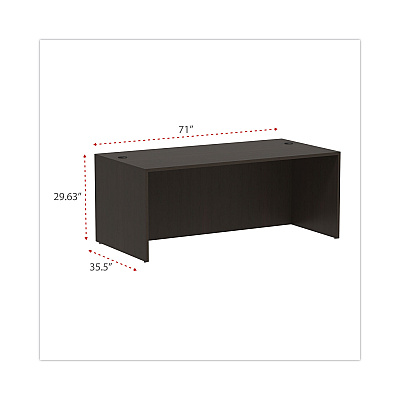 Alera Valencia Series Straight Front Desk Shell, 71" x 35.5" x 29.63", Espresso (ALEVA217236ES)