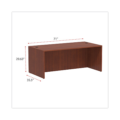 Alera Valencia Series Straight Front Desk Shell, 71" x 35.5" x 29.63", Medium Cherry (ALEVA217236MC)