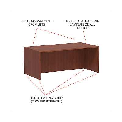 Alera Valencia Series Straight Front Desk Shell, 71" x 35.5" x 29.63", Medium Cherry (ALEVA217236MC)