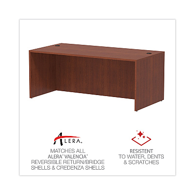 Alera Valencia Series Straight Front Desk Shell, 71" x 35.5" x 29.63", Medium Cherry (ALEVA217236MC)