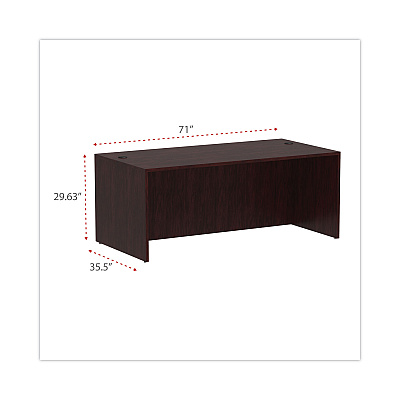 Alera Valencia Series Straight Front Desk Shell, 71" x 35.5" x 29.63", Mahogany (ALEVA217236MY)