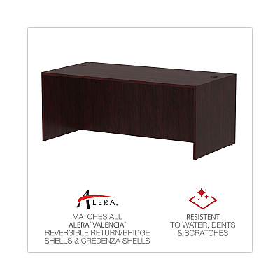 Alera Valencia Series Straight Front Desk Shell, 71" x 35.5" x 29.63", Mahogany (ALEVA217236MY)