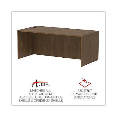 Alera Valencia Series Straight Front Desk Shell, 71" x 35.5" x 29.63", Modern Walnut (ALEVA217236WA)