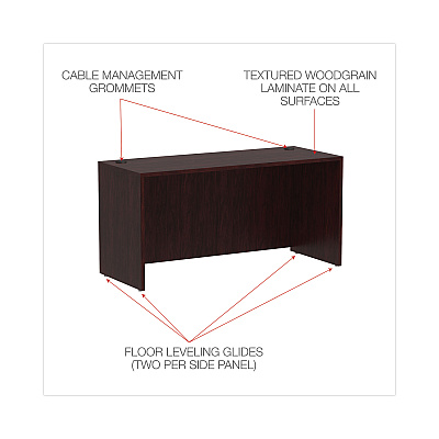 Alera Valencia Series Credenza Shell, 59.13w x 23.63d x 29.5h, Mahogany (ALEVA256024MY)
