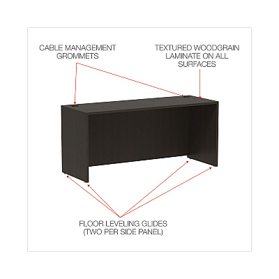 Alera Valencia Series Credenza Shells, 65w x 23.6d x 29.5h, Espresso (ALEVA256624ES)