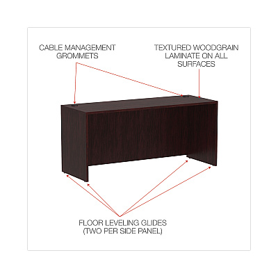 Alera Valencia Series Credenza Shells, 65w x 23.6d x 29.5h, Mahogany (ALEVA256624MY)