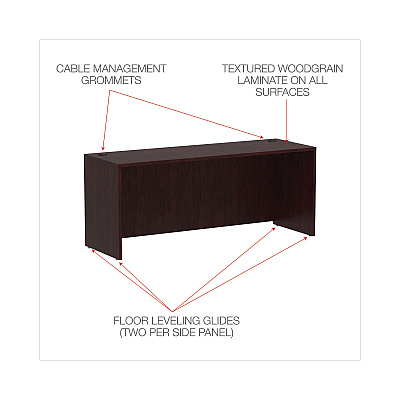 Alera Valencia Series Credenza Shell, 70.88w x 23.63d x 29.5h, Mahogany (ALEVA257224MY)