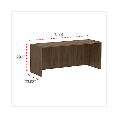 Alera Valencia Series Credenza Shell, 70.88w x 23.63d x 29.5h, Modern Walnut (ALEVA257224WA)