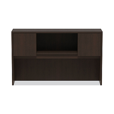 Alera Valencia Series Hutch with Doors, 4 Compartments, 58.88w x 15d x 35.38h, Espresso (ALEVA286015ES)
