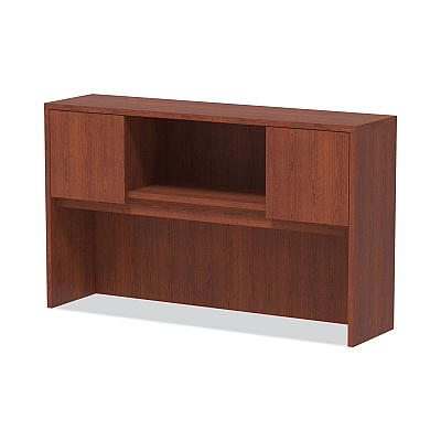 Alera Valencia Series Hutch with Doors, 4 Compartments, 58.88w x 15d x 35.38h, Medium Cherry (ALEVA286015MC)